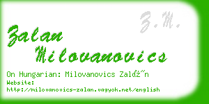 zalan milovanovics business card